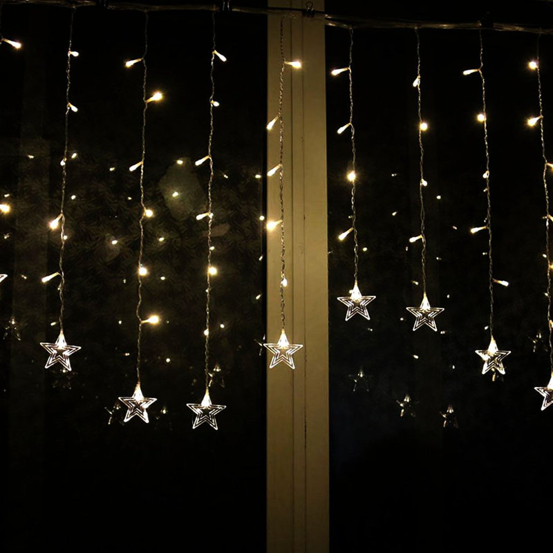 11.5FT 96LED Star String Lights, Warm