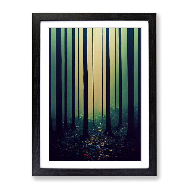 Vast Forest - Wall Art, Black Framed Paper, 66cm H x 48cm W, White