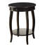Table de bout noire avec rangement pratique, tiroir supérieur rond et tablette inférieure lisse