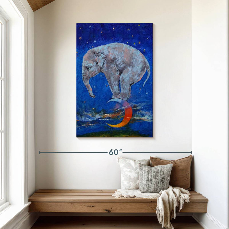 Brampt Baby Elephant Moon, 45" H x 30" W