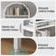 Arched Book Shelf, Bookcase With Doors Storage, 180cm Tall Bookshelf With Sturdy Metal Frame, E1 Quality Boards, Freestanding Display Shelving Unit Living Room-1496160684