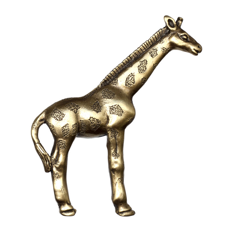 Poignée fantaisie surdimensionnée 2 5/8 po Giraffe, Laiton