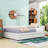 2 Drawers Full Upholstered Daybed, Semi-Closed Design-94353693