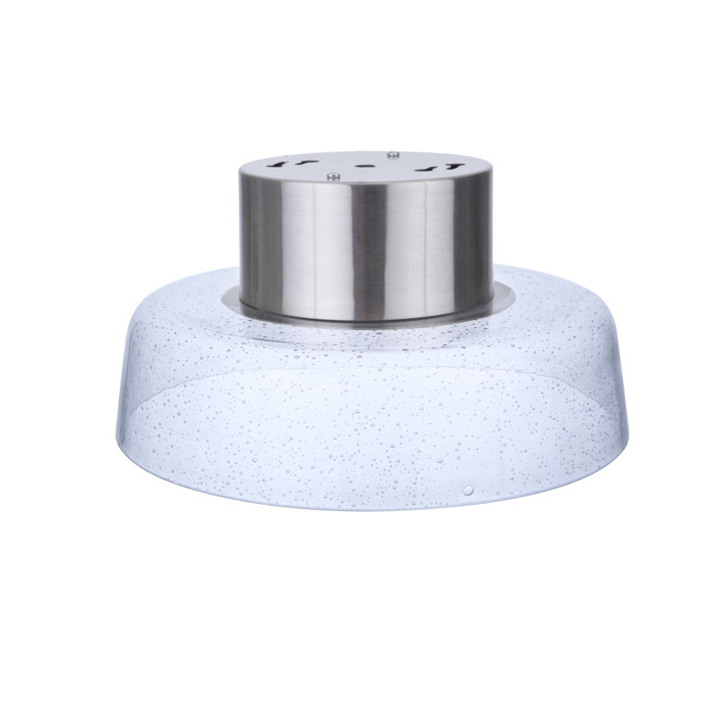 Talisha Glass LED Semi Flush Mount, Nickel, 6.8" H x 13.75" W x 13.75" D