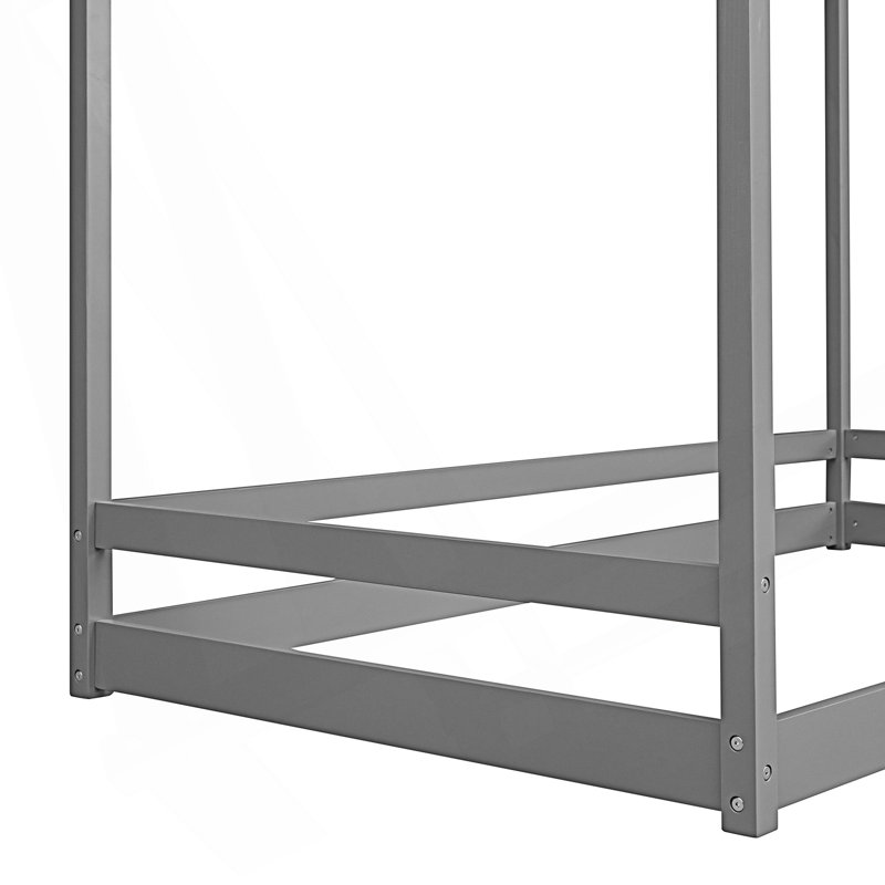 Modern Twin Size House Bed, Bed Frame, Grey