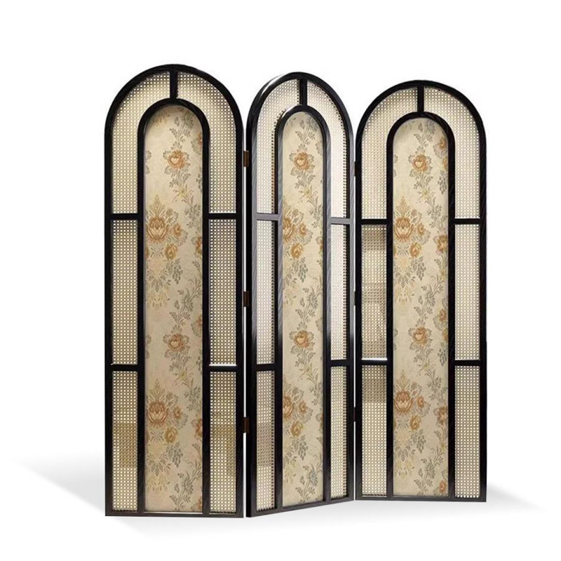 Paravent 3 panneaux en bois massif, H 78,74 po x l 70,87 po x P 1,97 po