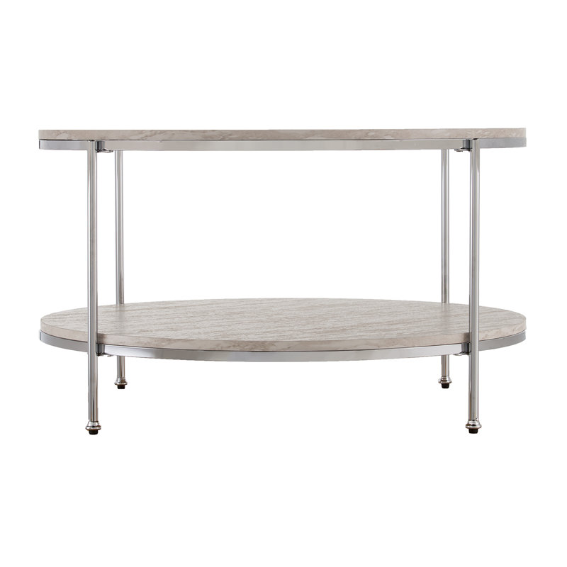 Table basse avec rangement Stamper, Chrome