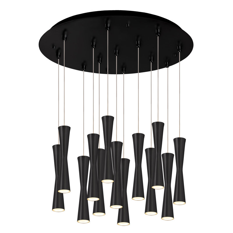 Robson LED Pendant, Black, 13 Lights, 182 W