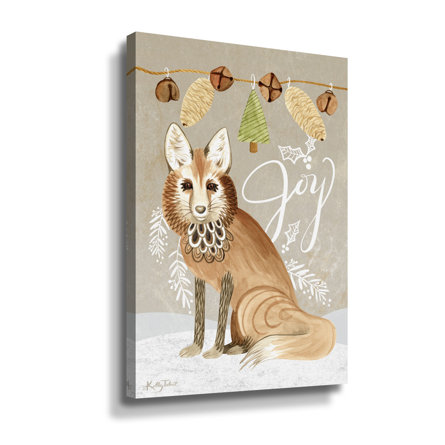 Woodland Christmas Fox Gallery Wrapped Canvas