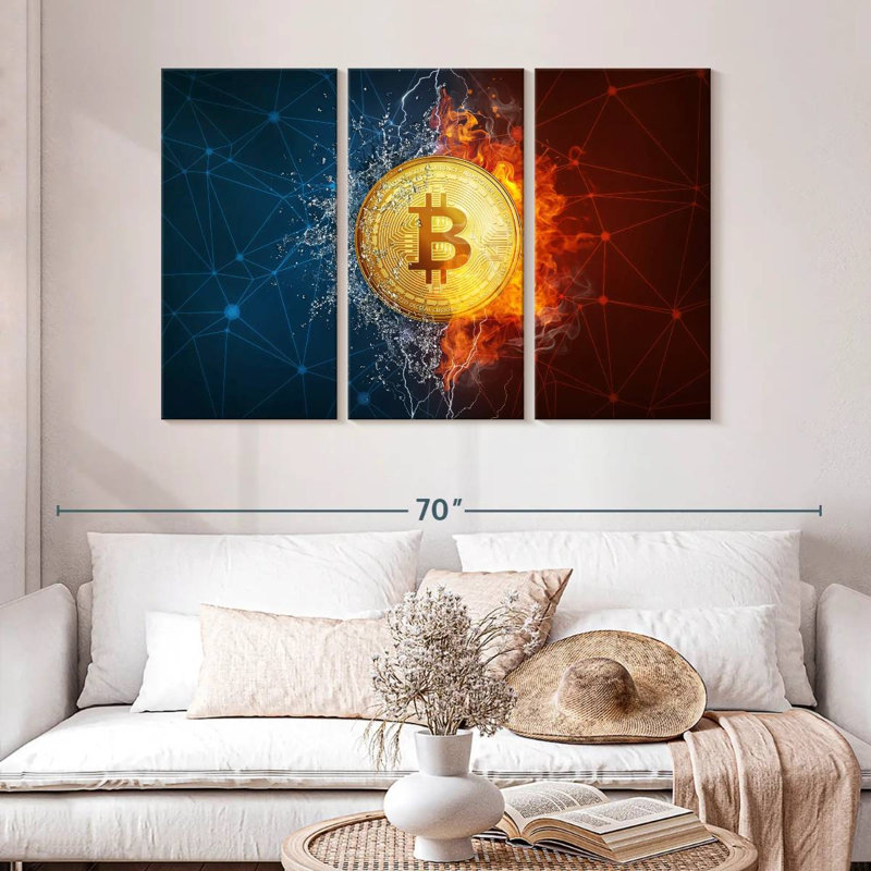Bitcoin Duality, 32" H x 50" W