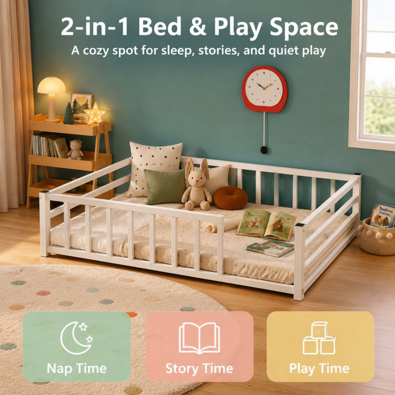 Lit double pleine grandeur, White, Full