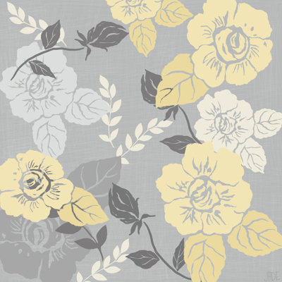 Roses jaunes sur fond gris II