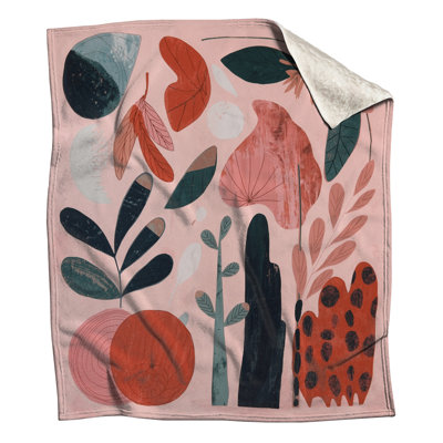 Abstract Botanical Shapes Blankets
