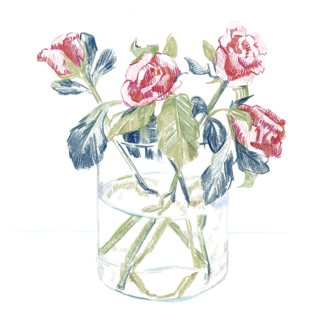 Leinwandbild Hockney Roses II von Emma Caroline