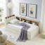 Lit de jour simple en tissu d'ameublement en velours avec tête de lit avec rangement et chargement sans fil, lit de jour multifonctionnel avec deux tiroirs de rangement et lumières DEL, noir-776425984