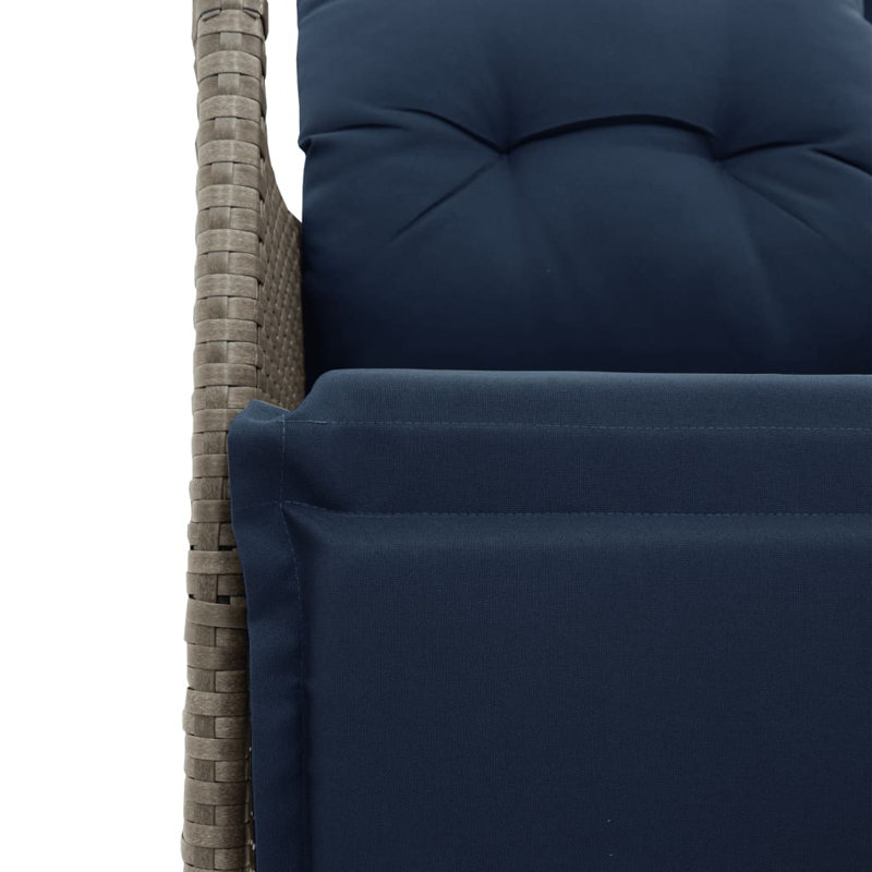 Canapé de patio inclinable 2 places Vidaxl, Gris / naturel, Gris foncé
