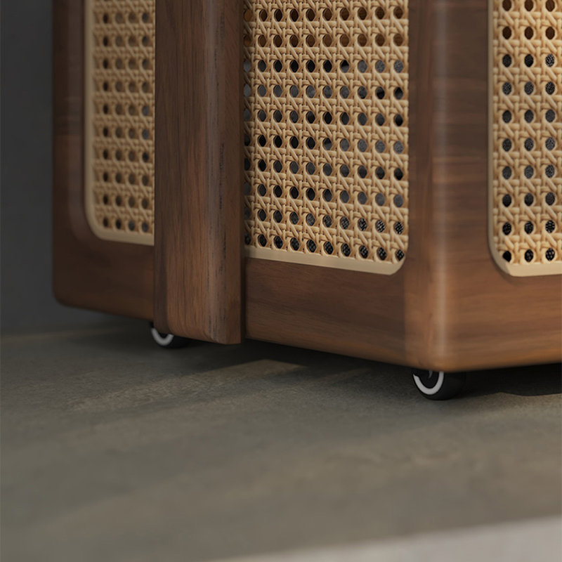 Coat Rack Double Rod Brass Hooks Round Tray Wheels