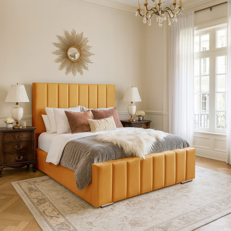 Arlon Upholstered Bed, Turmeric, Super King (6')