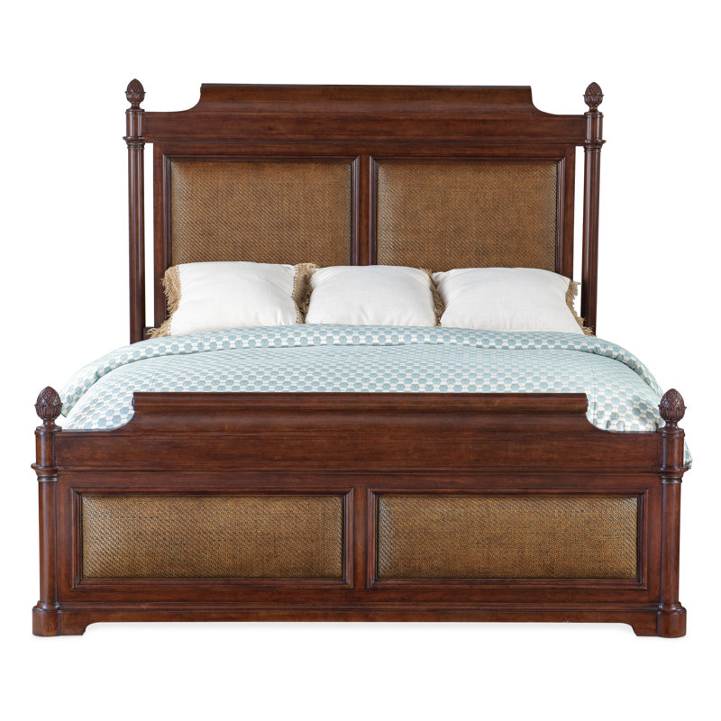 Charleston Brown Wood Frame California King Poster Bed