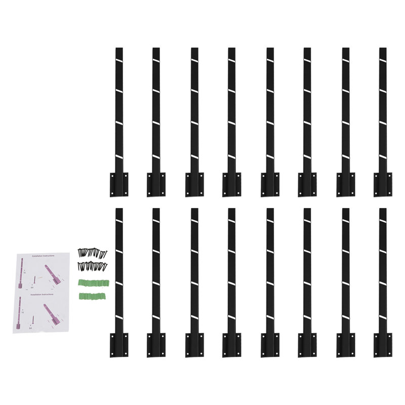 16 Pack 23.62'' H Fence Post Extenders, Black
