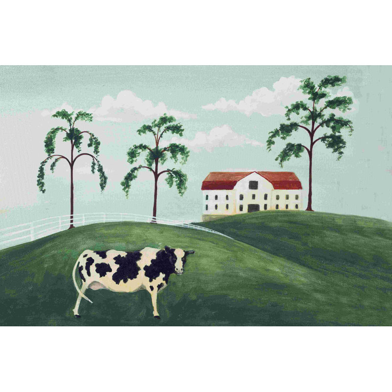 " Primitive Cow ", 8" H x 12" W  