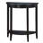 Ansi Transitional Half Moon Console Table with Bottom Shelf in Black