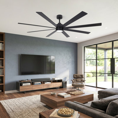 Grand ventilateur de plafond 72 po avec lumière et télécommande, moteur CC réversible silencieux à 6 vitesses, DEL 3CCT, ventilateur moderne à 8 pales pour le salon et la grande pièce