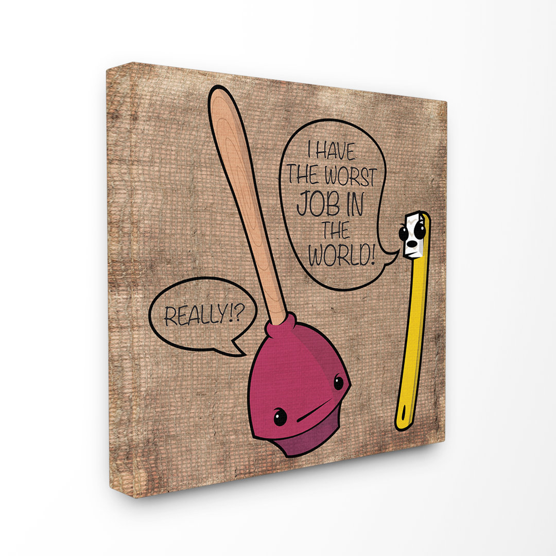 " Toothbrush And Plunger " by Enrique Rodriquez Stupell Industries 