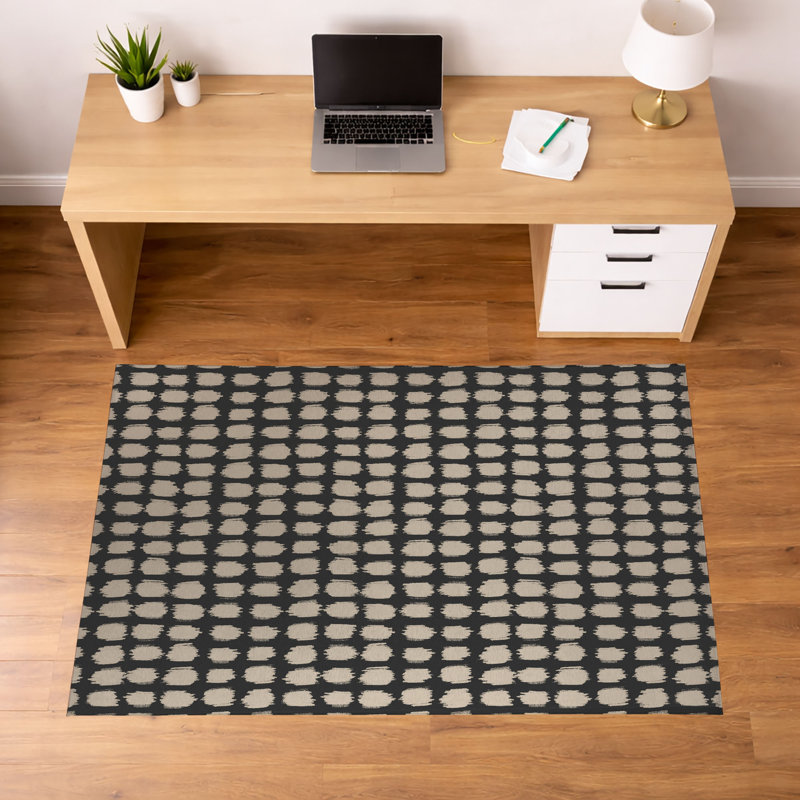 Tapis de bureau léger à pois, Gris anthracite, L 36 po x P 60 po