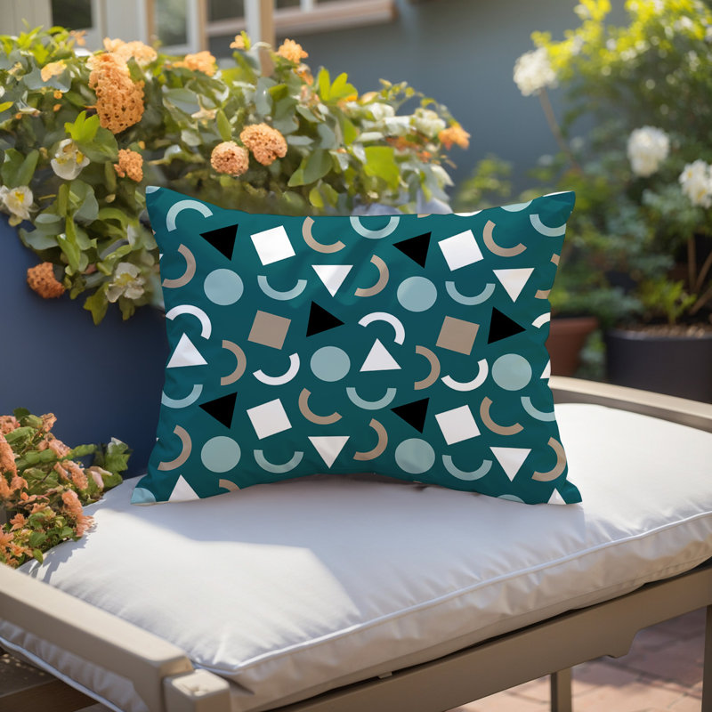 Coussin lombaire réversible intérieur / extérieur Lunko, Rectangle H 18 po x l 25 po, Emerald