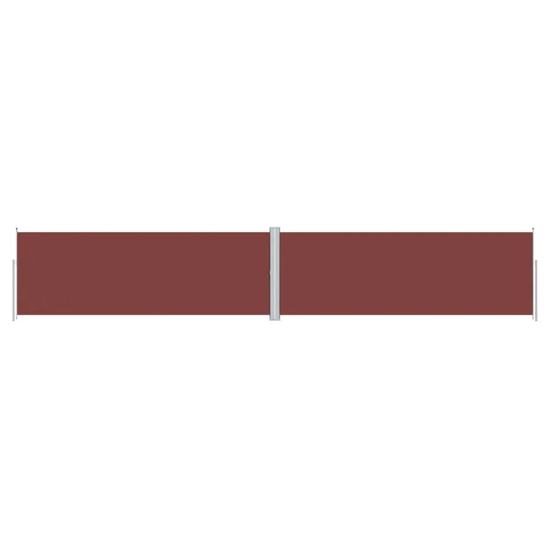 Dakota Fields 1000cm W x 220cm D Plastic Cover Motorised Retractable Side Awning, 180cm H x 1000cm W x 220cm D, Brown