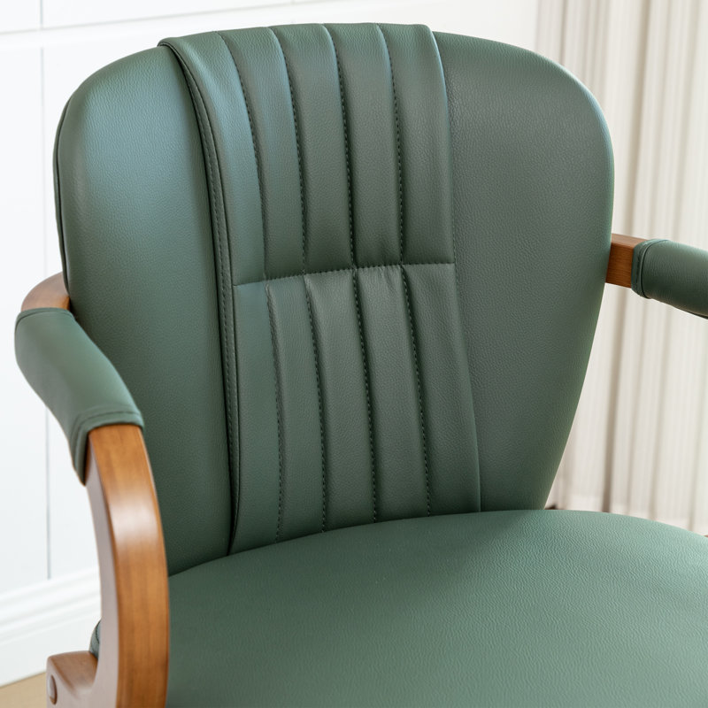Modern Upholstered Leather Swivel 26 inch Counter Stools (Set of 4), 4, Green, Counter Stool (26.37” Seat Height)