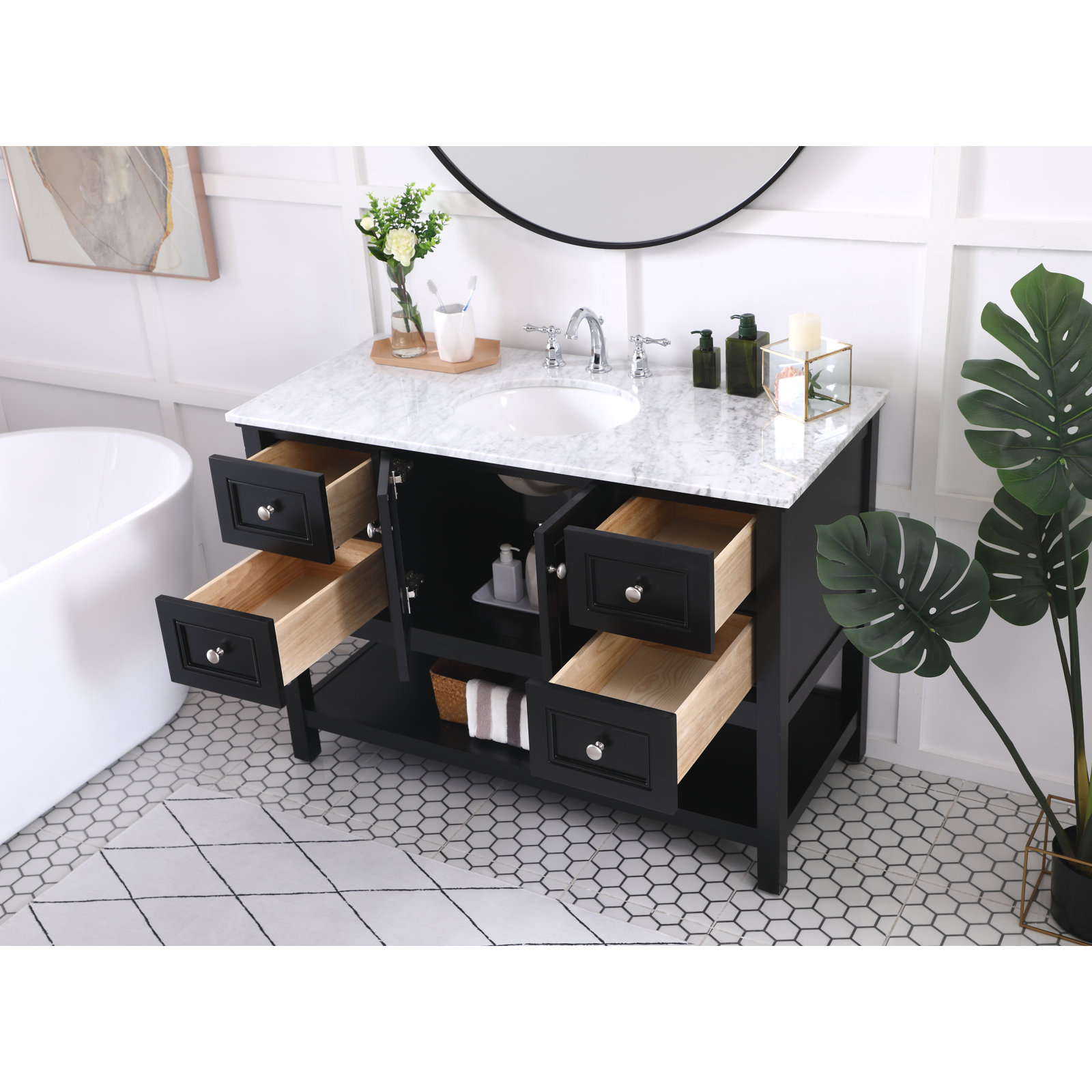 Bonsai 48'' Single Bathroom Vanity, Black
