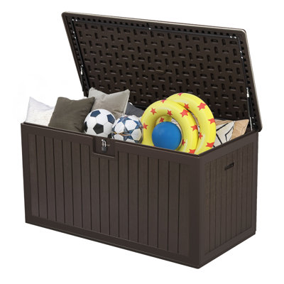 Edrosie Inc 150 Gallons Water Resistant Resin Lockable Deck Box by Edrosie Inc
