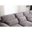 Canapé modulaire en U, 4 places avec méridienne, tissu éponge, gris pour le salon de la décoration intérieure, coussin double, 4-75624321