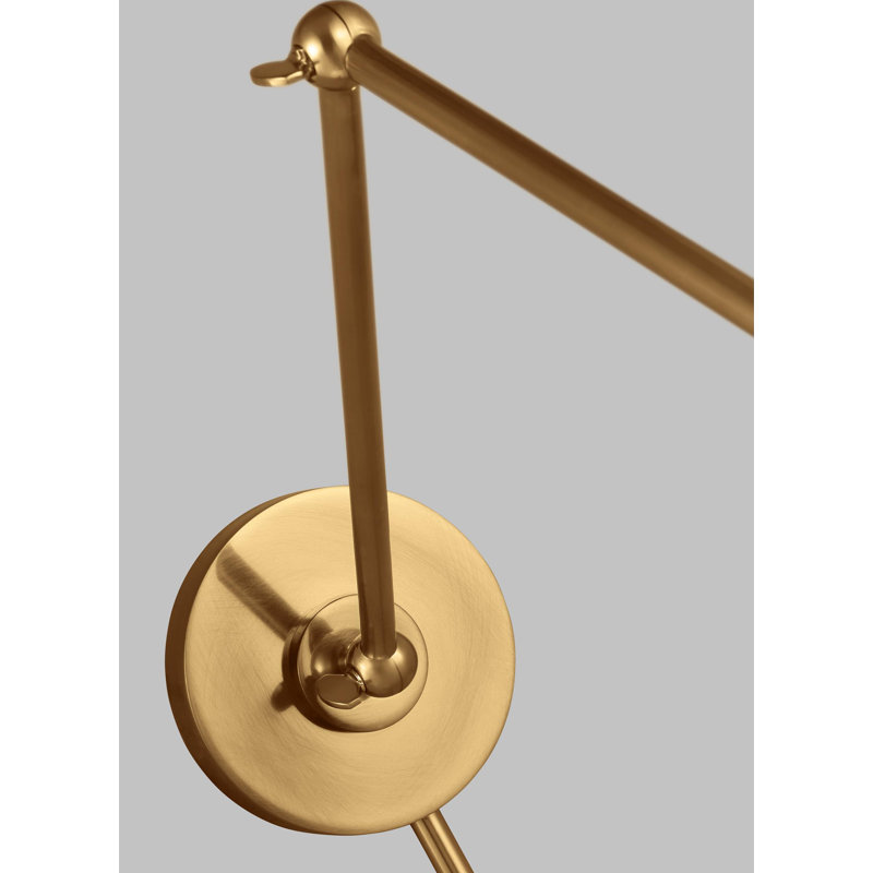 Steel Armed Sconce, Burnished Brass, Midnight Black