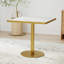 Table de salle à manger carrée moderne avec plateau en faux marbre, assemblage facile, structure en métal robuste, 31,5 pouces de diamètre-1334957724-1334957725-1334957723