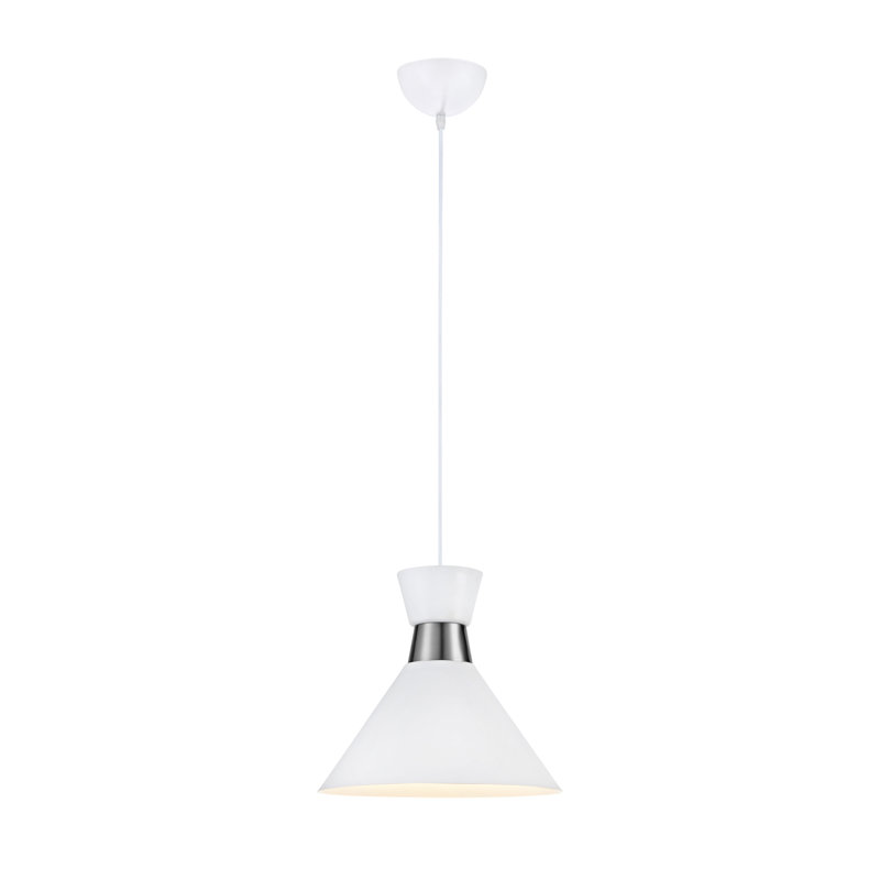 Bessemer 1 - Light Cone Pendant, White/Steel