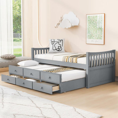 Twin Size Daybed with Trundle and Drawers