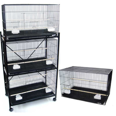 Cage à oiseau moyenne avec 2 portes d’alimentation