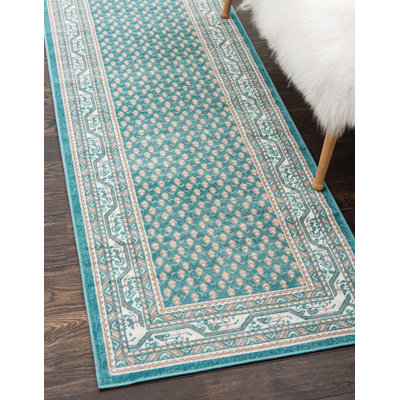 Tapis bleu turquoise Wingate