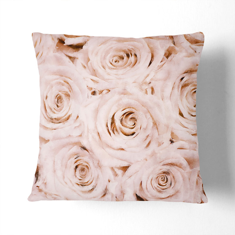 Wall of Roses Painting Cushion with Filling, 55cm H x 55cm W x 20cm D