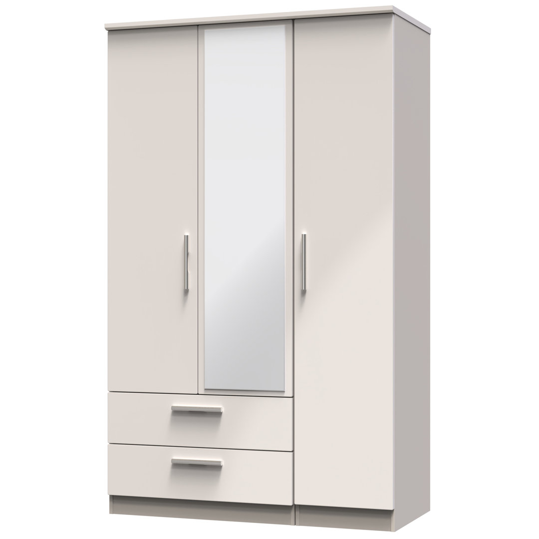 Borgeson Triple 2 Drawer Wardrobe in Kashmir Gloss & Kashmir
