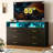 Kyrhys 6 - Drawers Bedroom Dresser, Wood Closet Dresser, Chest of Drawers with LED Light-463436033