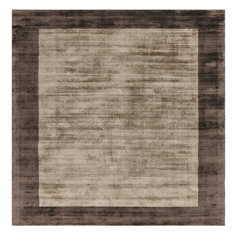 Desrosiers Shinny Bordered Choco/Mocha Area Rug, Square 200cm
