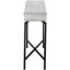 Table contemporaine avec stratifié gris - base en métal noir, décorations de salon