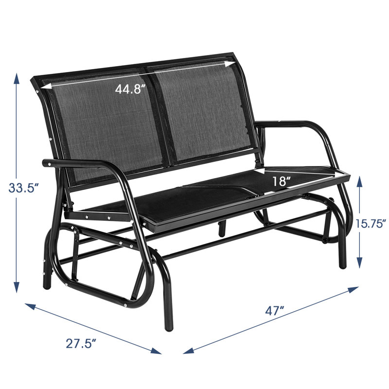 Etherton Powder Coated Steel Outdoor Bench