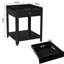Table basse carrée à double couche carrée avec compartiment caché et verrou d'empreintes digitales, motif en marbre noir et blanc, bords arrondis, en bois