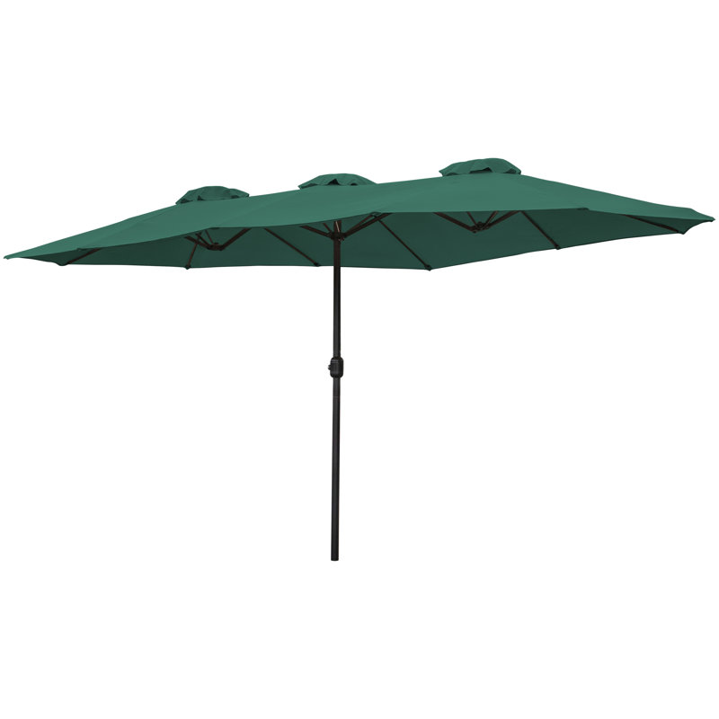 Parasol de marché d'extérieur 15 'avec manivelle, Vert