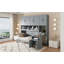 Lit escamotable simple avec placard, tiroirs de rangement et bureau-2001186549